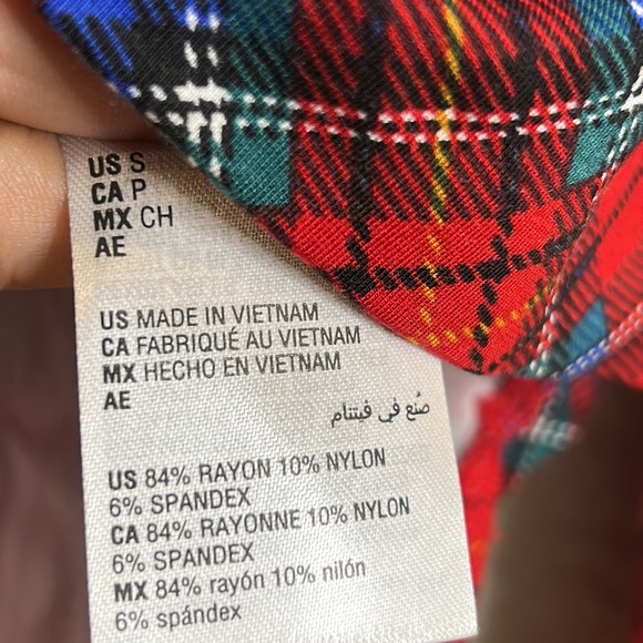 NWT Charter Club Womens Plaid Longsleeve Top Velvet Sequin Collar SMALL - Picture 4 of 6